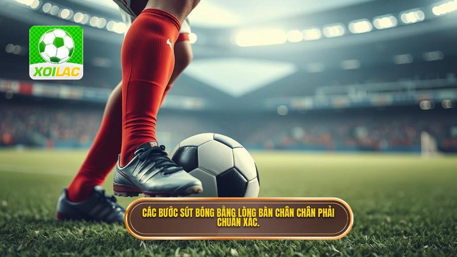 2. Các bước sút bóng bằng lòng bàn chân chân phải chuẩn xác.